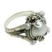 Gold accent cultured pearl cocktail ring, 'Tropical Frogs'