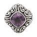 Purple Glitz,'Amethyst and Sterling Silver Cocktail ring from Indonesia'