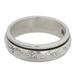 Sterling Silver Spinner Ring with Leaf Motifs from India 'Spinning Leaves'