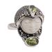 Moonlight Prince,'Peridot and 925 Silver Face Shaped Cocktail Ring from Bali'