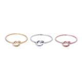 Heavenly Knots,'Gold Plated Rose Gold and Sterling Silver Band Rings (3)'
