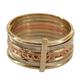 Textured Paths,'Handcrafted 10k Gold Wide Band Ring from Brazil'