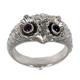 Amethyst ring, 'Owl Wisdom' - Amethyst and Silver Bird Ring