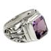 'Wisdom Warrior' - Men's Sterling Silver and Amethyst Ring