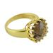 Vermeil smoky quartz single stone ring, 'Spell of Endurance'