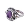 Radiant Royalty,'Handcrafted Amethyst and Sterling Silver Cocktail Ring'
