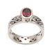 Paws for a Cause,'Garnet and Sterling Silver Single Stone Ring from Bali'