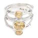 Bamboo Dew,'Hand Made Citrine Sterling Silver Multistone Ring Indonesia'