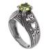 Heart Splendor,'Hand Made Sterling Silver Peridot Solitaire Ring Indonesia'