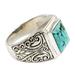 'Sky Crown' - Unisex Sterling Silver and Reconstituted Turquoise Ring