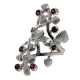 'Forest' - Sterling Silver and Garnet Cocktail RIng