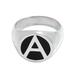 Dark A,''A' Motif Sterling Silver Signet Ring Crafted in Bali'