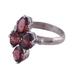 Red Sparkle,'Faceted Garnet and Silver Cocktail Ring from India'