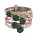 Alluring Globes in Green,'Green Onyx and Sterling Silver Ring from India'