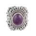 Elegant Royalty,'Artisan Handmade 925 Sterling Silver Amethyst Cocktail Ring'