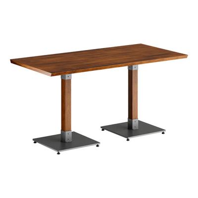 Lancaster Table & Seating Industrial 30" x 60" Solid Wood Live Edge Standard Height Table with Rustic Walnut Finish
