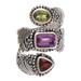 'Multi-Gemstone and Sterling Silver Wrap Ring from Bali'