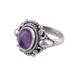 Radiant Royalty,'Handcrafted Amethyst and Sterling Silver Cocktail Ring'