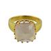 Gold vermeil rose quartz single stone ring, 'Spell of a Rose'