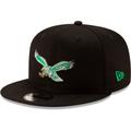 Men's New Era Black Philadelphia Eagles Throwback 9FIFTY Adjustable Snapback Hat