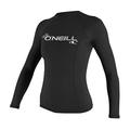 O'Neill UV Sun Protection Womens Basic Skins Long Sleeve Crew Sun Shirt Rash Guard, Black, Medium
