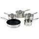 Salter BW06746 5 Piece Stainless Steel Pan Set - Induction Hob Cooking Pots With Lids, Includes 16, 18, 20cm Saucepans, Milk Pan And 24cm Frying Pan, Easy Grip Handles, Timeless Collection Cookware