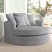 Barrel Chair - Wade Logan® Beall 61" Wide Polyester Barrel Chair Polyester in Gray | 37 H x 61 W x 61 D in | Wayfair