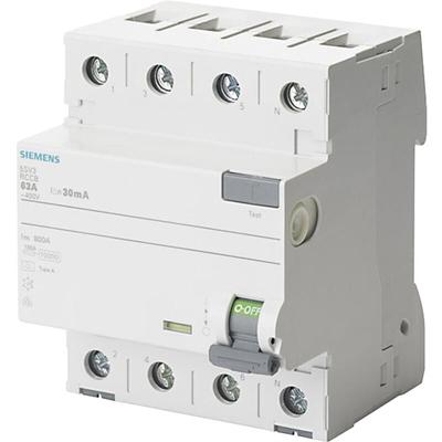 Grau - Siemens 5SV3344-6 FI-Schutzschalter a 4polig 40 a 0.03 a 400 v