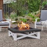 Real Flame Austin Steel Wood Burning Fire Pit Steel in Black/Brown/Gray | 15.5 H x 33.63 W x 33.63 D in | Wayfair 350-WHT