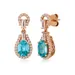 Le Vian® 5/8 Ct. T.w. Blueberry Zircon™, 1/3 Ct. T.w. Peach Morganite™, 3/8 Ct. T.w. Vanilla Diamonds Earrings In 14K Strawberry Gold, Gold