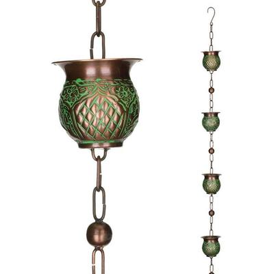 Regal Art & Gift 20457 - Copper Patina Pot Rain Chain