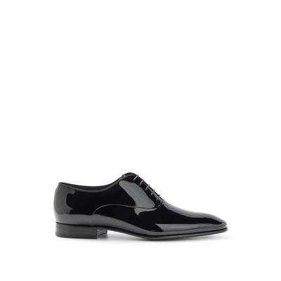 Oxford Shoes In Patent Leather With Grosgrain Piping- Black Men's Business Shoes Size 6.5 - Black - BOSS by Hugo Boss Lace-Ups