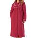 Slenderella Womens Button Up Dressing Gown Boucle Fleece Embroidered Housecoat Medium (Raspberry)