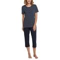 Schiesser Women's Anzug 3/4, 1/2 Arm Pyjama Sets, Blue, L