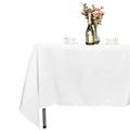 Trimming Shop White Rectangle Table Cloth, 70 x 108 Inches Cotton Polyester Fabric Table Cover, Oblong Tablecloth Washable & Reusable, Linen Kitchen Tablecloth for Dining, Wedding, Party, Pack of 10