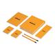 Rhodia 92001C Grundausstattung Set (mit 4 Notizblöcke kariert verschiedene Formate und 2 Stifte, praktisch, ideal für Ihr Büro oder Ihr zu Hause) 1 Set, orange