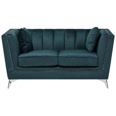 Sofa Blau-Grün Polsterbezug 2-Sitzer Glamourös Wohnzimmer