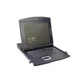 DIGITUS 19" KVM Konsole mit 17" TFT Display (4:3), TR-Tastatur-Layout, KVM Switch mit 16 Cat5 Ports, Schwarz