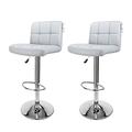 display4top Bar Stools, with Chromed Framework, 360 Degree Rotary, Soft Padded Chairs,Set of 2 (Gray)
