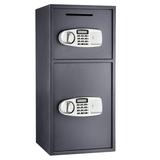 PARAGON SAFES 7900 Digital Depository Cash Drop Safe Box with 2 Keys â€“ Double Door Security Safe Under a Counter or Desk for Home Office or Business (Dark Gray)