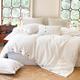 Simple&Opulence 100% Pure Linen Duvet Cover Set with Coconut Button Closure, 3 Pieces Soft Home Accessories Bedding with 1 Comforter Cover and 2 Pillowcases(King 230cm x 220cm,White)