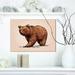 East Urban Home Color Engrave Isolated Grizzly Bear - Graphic Art Print Canvas in Brown | 12 H x 20 W x 1 D in | Wayfair