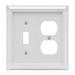 AmerTac Deerfield 2-Gang Duplex Outlet/Toggle Light Switch Combination Wall Plate in White | 5.12 H x 4.81 W x 0.23 D in | Wayfair 2040TDW