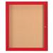 AARCO Illuminated Enclosed Wall Mounted Bulletin Board Cork/Metal in Red/White | 36 H x 30 W x 4 D in | Wayfair DCC3630RIR