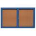 AARCO Illuminated Enclosed Wall Mounted Bulletin Board Cork/Metal in White/Blue | 36 H x 60 W x 4 D in | Wayfair DCC3660RIB