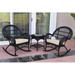 August Grove® Mangum 3 Piece Rattan Seating Group w/ Cushions Plastic in Black | Outdoor Furniture | Wayfair F565C8D73DF244F7A754B3BDD6B33F90