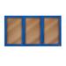 AARCO Wall Mounted Enclosed Bulletin Board Cork/Metal in Blue | 36 H x 72 W x 2 D in | Wayfair DCC3672-3RB