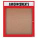 AARCO Illuminated Enclosed Wall Mounted Bulletin Board Cork/Metal in Red/White | 36 H x 30 W x 4 D in | Wayfair DCC3630RHIR