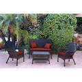 August Grove® Bellas 4 Piece Sofa Set w/ Cushions in Red/Black | Outdoor Furniture | Wayfair AGGR5334 47322758