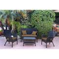 August Grove® Bellas 4 Piece Sofa Set w/ Cushions in Black/Brown | Outdoor Furniture | Wayfair AGGR5334 47322750